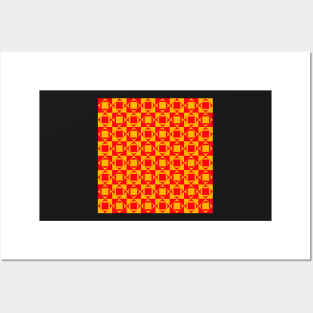 orange and red abstract geometrical pattern Posters and Art